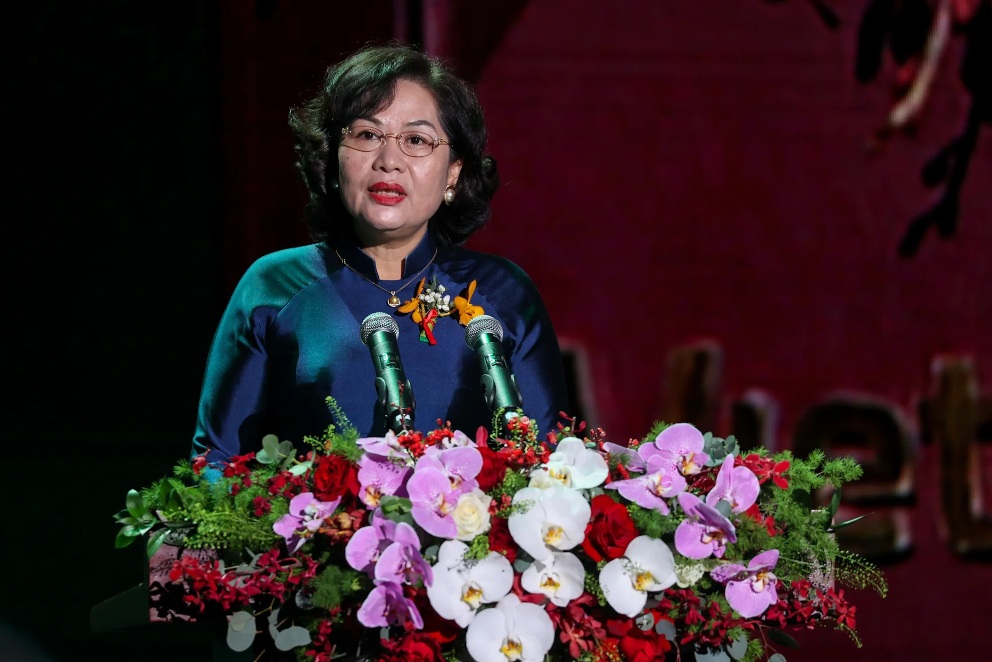 Thống đốc Ngân hàng Nhà nước Nguyễn Thị Hồng phát biểu tại buổi lễ