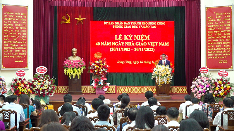 Phòng Giáo dục và đào tạo TP Sông Công: Long trọng tổ chức kỷ niệm 40 năm ngày nhà giáo Việt Nam (20/11/1982 – 20/11/2022)